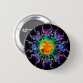 Badge Rond 5 Cm Bouton de Chakra Sun (Devant & derrière)