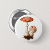 Badge Rond 5 Cm Bouton de champignon d'amanite (Devant & derrière)