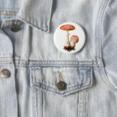 Badge Rond 5 Cm Bouton de champignon d'amanite (En situation)