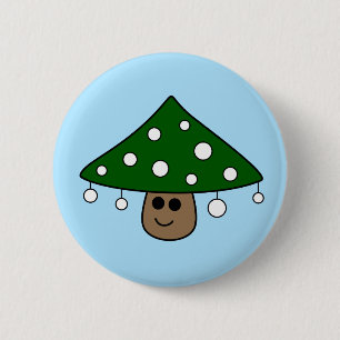 Badge Rond 5 Cm Bouton de champignon d'arbre de Noël
