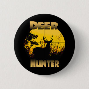 Badge Rond 5 Cm Bouton de chasseur de cerfs communs