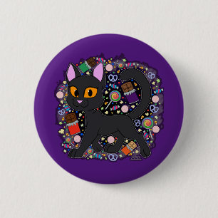 Badge Rond 5 Cm Bouton de chat de bonbons