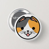 Badge Rond 5 Cm Bouton de chat de calicot (Devant & derrière)