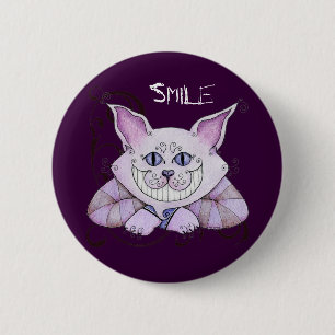 Badge Rond 5 Cm Bouton de chat de Cheshire