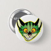 Badge Rond 5 Cm Bouton de chat de dessin fluorescent insigne (Devant & derrière)