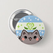 Badge Rond 5 Cm Bouton de chat de drapeau de la Fierté LGBT d'Achi (Devant & derrière)