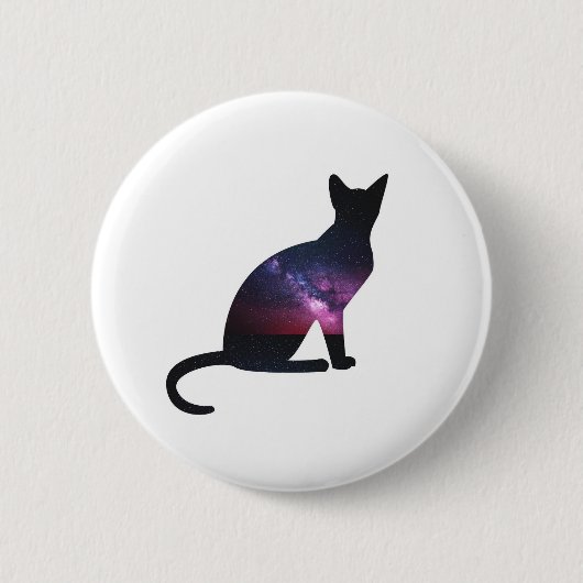 Badge Rond 5 Cm Bouton de chat de galaxie (Devant)