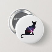 Badge Rond 5 Cm Bouton de chat de galaxie (Devant & derrière)
