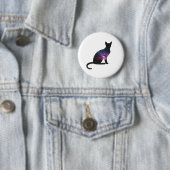 Badge Rond 5 Cm Bouton de chat de galaxie (En situation)