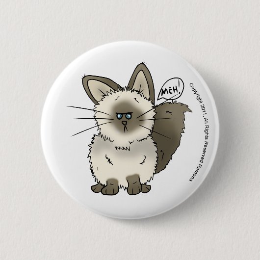 Badge Rond 5 Cm Bouton de chat de Meh (Devant)