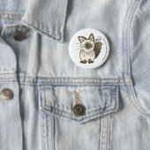 Badge Rond 5 Cm Bouton de chat de Meh (En situation)