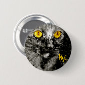 Badge Rond 5 Cm Bouton de chat de singe (Devant & derrière)