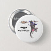 Badge Rond 5 Cm Bouton de chat de sorcière (Devant & derrière)