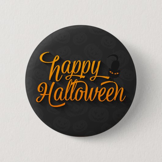 Badge Rond 5 Cm Bouton de chat effrayant Halloween (Devant)