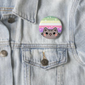 Badge Rond 5 Cm Bouton de chat Genderfae LGBT Pride (En situation)
