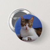 Badge Rond 5 Cm Bouton de chat grec (Devant & derrière)