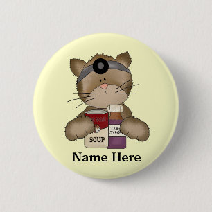 Badge Rond 5 Cm Bouton de chat infirmière