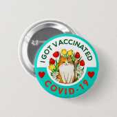 Badge Rond 5 Cm Bouton de chat mignon vacciné (Devant & derrière)