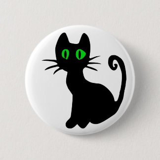 Badge Rond 5 Cm Bouton de chat noir