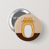 Badge Rond 5 Cm Bouton "de chat orange" (Devant & derrière)