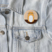 Badge Rond 5 Cm Bouton "de chat orange" (En situation)