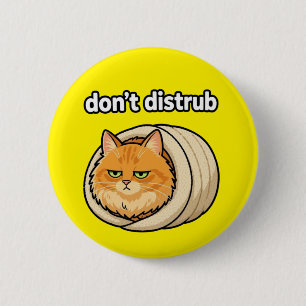 Badge Rond 5 Cm Bouton de chat orange esthétique mignon Ne pas dér