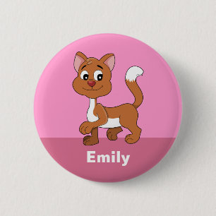 Badge Rond 5 Cm Bouton de chaton de dessin animé mignon