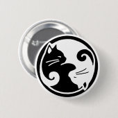 Badge Rond 5 Cm Bouton de chats de Yin Yang (Devant & derrière)