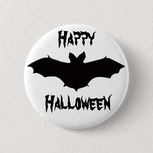 Badge Rond 5 Cm Bouton de chaume noire d'Halloween