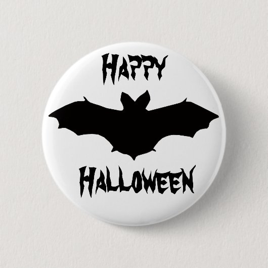Badge Rond 5 Cm Bouton de chaume noire d'Halloween (Devant)
