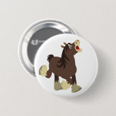 Badge Rond 5 Cm Bouton de Cheval de Shire Exuberant de Cartoon mig (Devant & derrière)