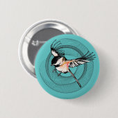 Badge Rond 5 Cm Bouton de Chickadee d'aquarelle (Devant & derrière)