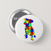 Badge Rond 5 Cm Bouton de chien de compagnon d'autisme (Devant & derrière)