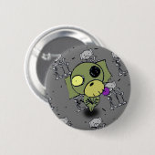 Badge Rond 5 Cm Bouton de chien de zombi (Devant & derrière)