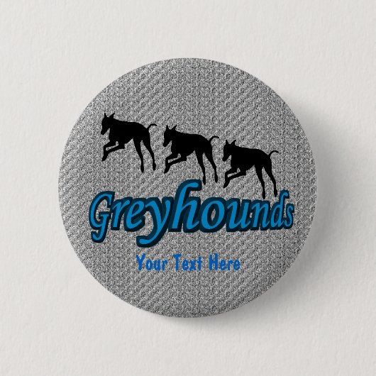 Badge Rond 5 Cm Bouton de chien Greyhounds (Devant)