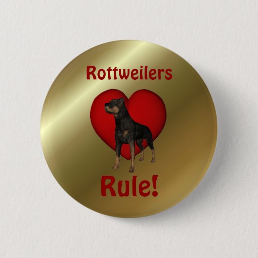 Badge Rond 5 Cm Bouton de chien mignon des Rottweilers (Devant)