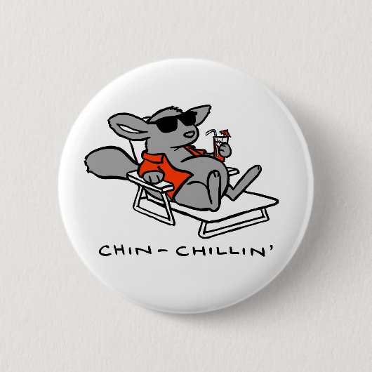 Badge Rond 5 Cm Bouton de Chillin de chinchilla (Devant)