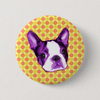Badge Rond 5 Cm Bouton de chiot de Boston Terrier de point de