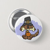 Badge Rond 5 Cm Bouton de chiot de thanksgiving (Devant & derrière)