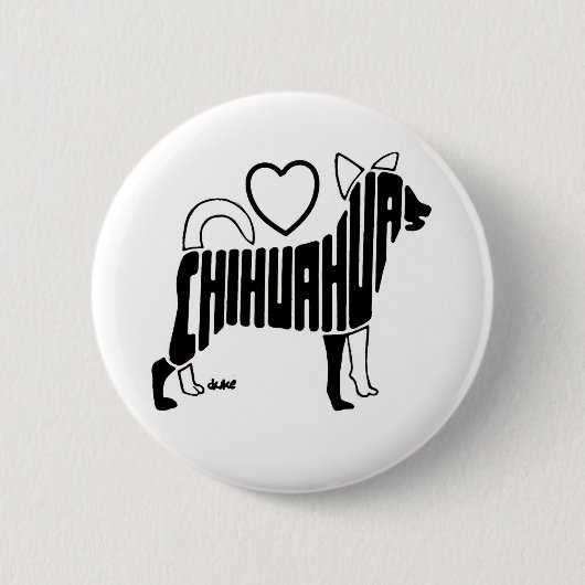 BADGE ROND 5 CM BOUTON DE CHIWAWAS D'AMOUR (Devant)