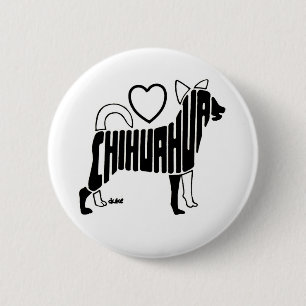 BADGE ROND 5 CM BOUTON DE CHIWAWAS D'AMOUR