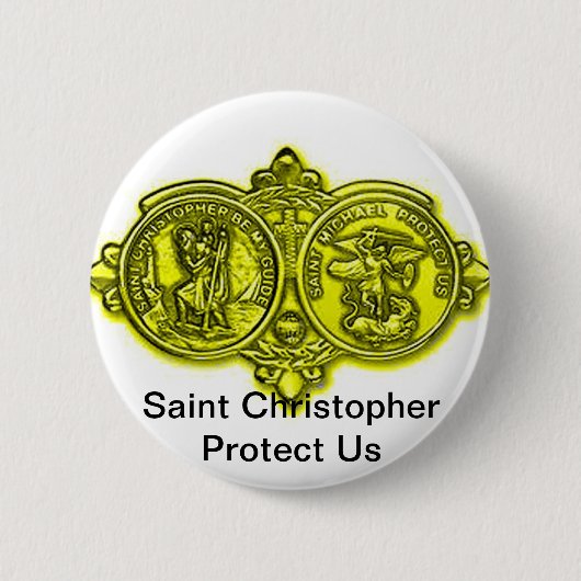 Badge Rond 5 Cm Bouton de Christopher de saint (Devant)