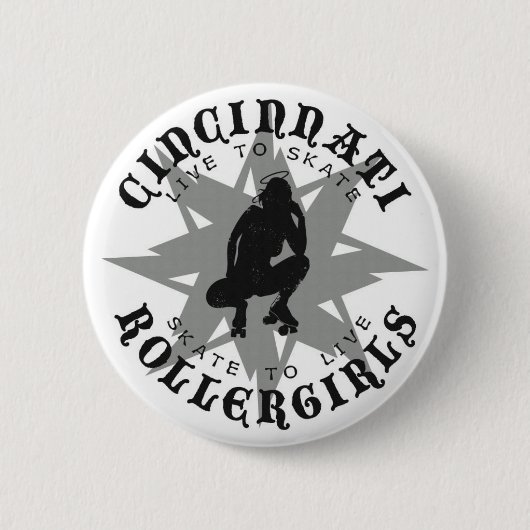Badge Rond 5 Cm Bouton de Cincinnati Rollergirls (Devant)
