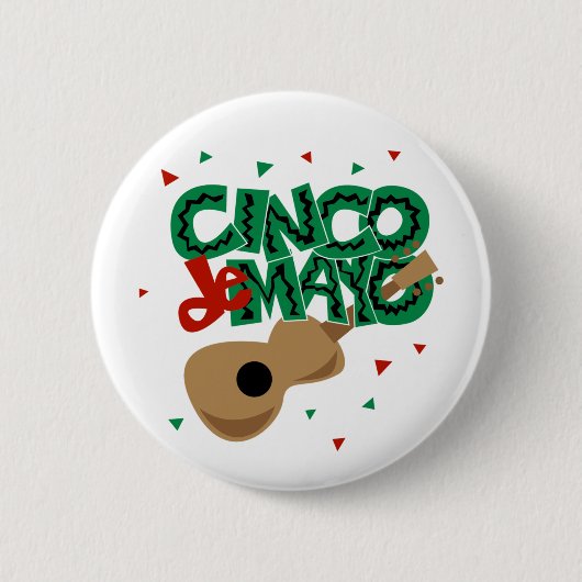 Badge Rond 5 Cm Bouton de Cinco De Mayo (Devant)