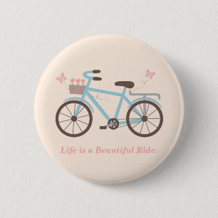 Badge Rond 5 Cm Bouton de citation de vélo La vie est une belle ba