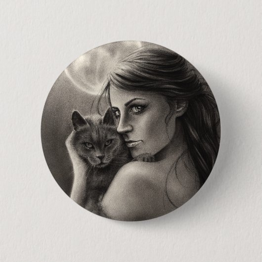 Badge Rond 5 Cm Bouton de clair de lune (Devant)