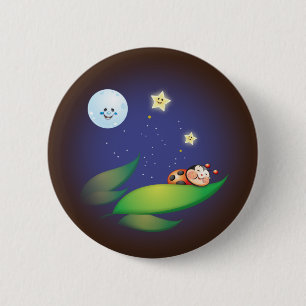 Badge Rond 5 Cm Bouton de coccinelle de sommeil