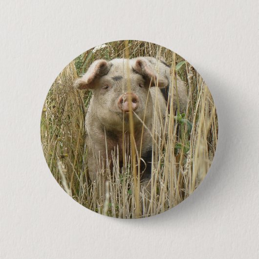 Badge Rond 5 Cm Bouton de cochon mignon (Devant)