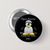 Badge Rond 5 Cm Bouton de code source (Devant & derrière)