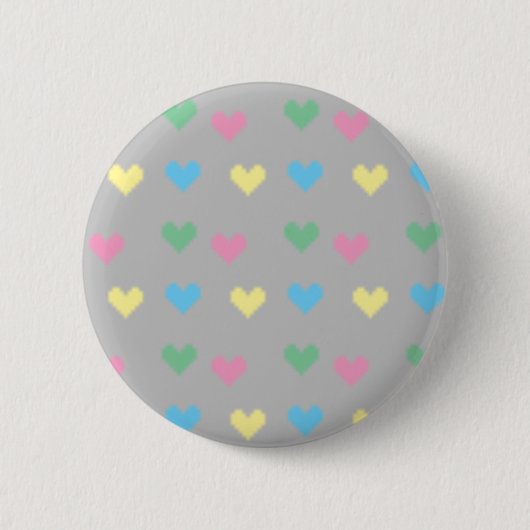 Badge Rond 5 Cm Bouton de coeur (Devant)